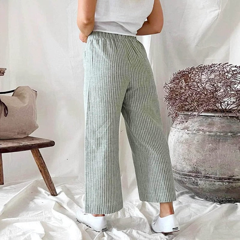 Linnen Broek Dames Comfortabele Zomerbroek
