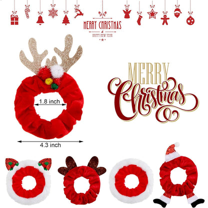 Kerst Scrunchie Set 10-Delig Zacht Velvet