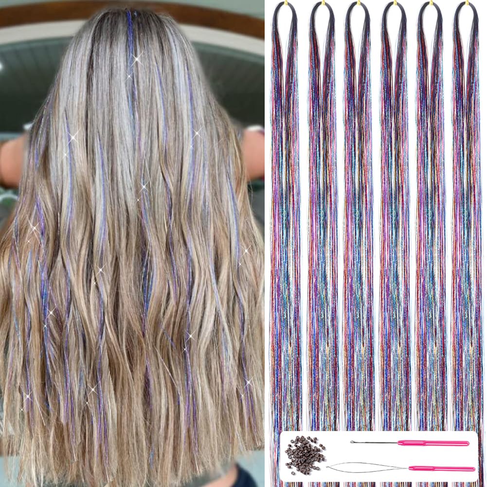 Haar Tinsel Kit Glitter Strengen voor Feestelijke Haarversiering