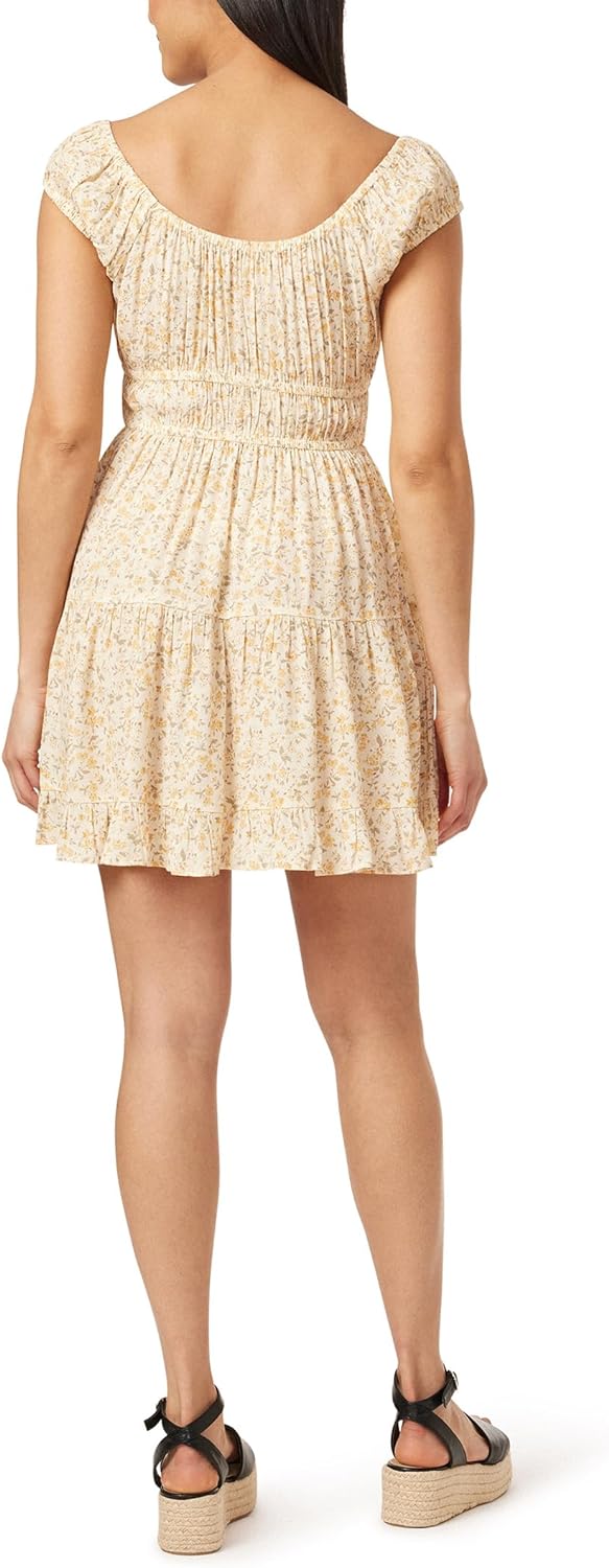 Bloemenveld Nikki Rayon Challis Prairie Mini Jurk voor Vrouwen