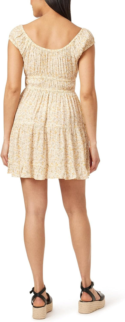 Bloemenveld Nikki Rayon Challis Prairie Mini Jurk voor Vrouwen