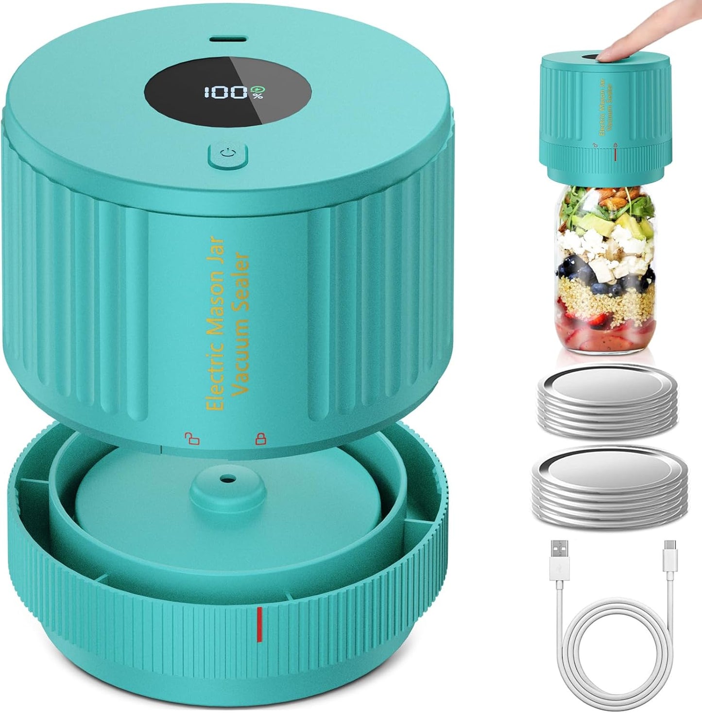 Vacuum Sealer Kit voor Mason Jars - Bewaar Vers en Snel