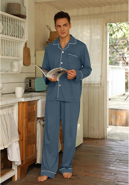 Heren Pyjama Katoen Comfortabel Leo