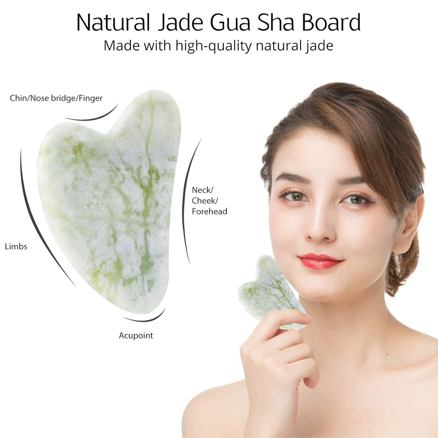 Gua Sha Set met Jade Roller voor Gezichtsmassage