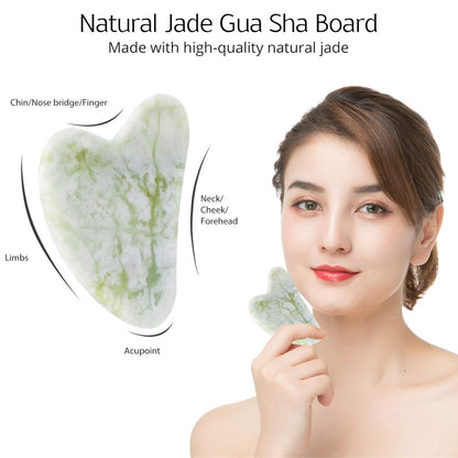 Gua Sha Set met Jade Roller voor Gezichtsmassage