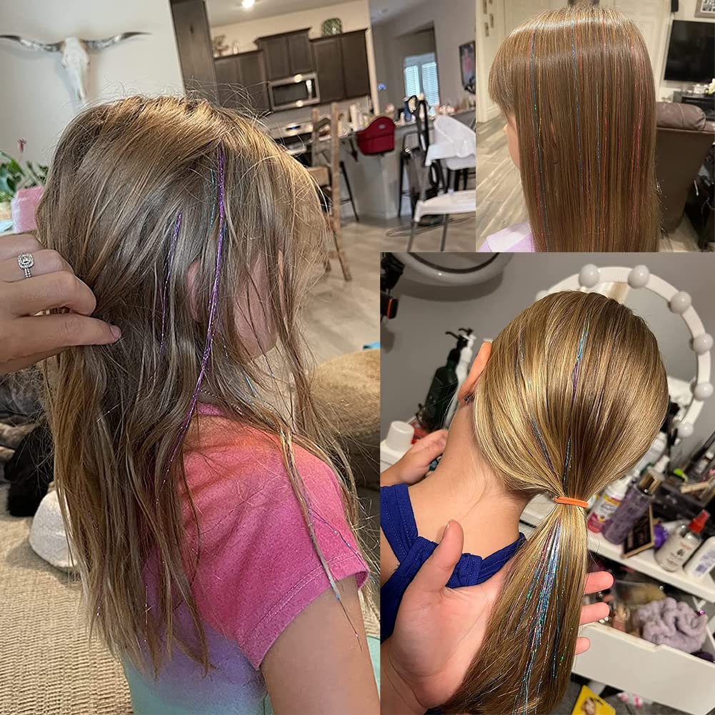 Haar Tinsel Kit Glitter Strengen voor Feestelijke Haarversiering