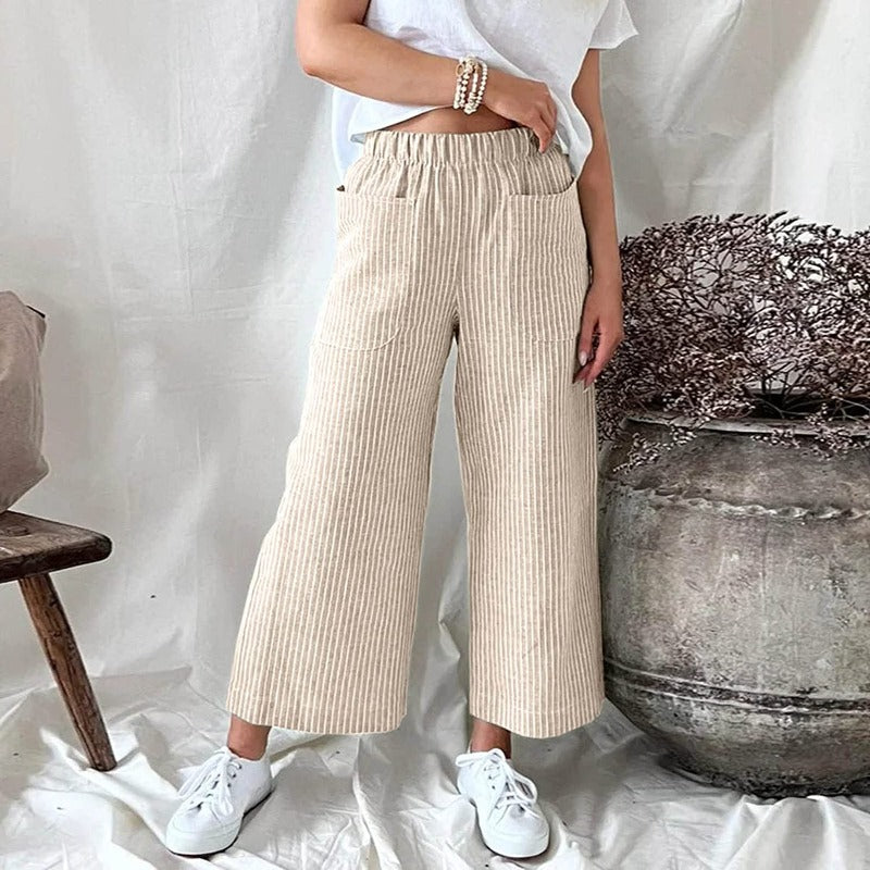 Linnen Broek Dames Comfortabele Zomerbroek