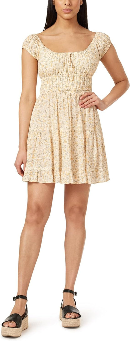 Bloemenveld Nikki Rayon Challis Prairie Mini Jurk voor Vrouwen