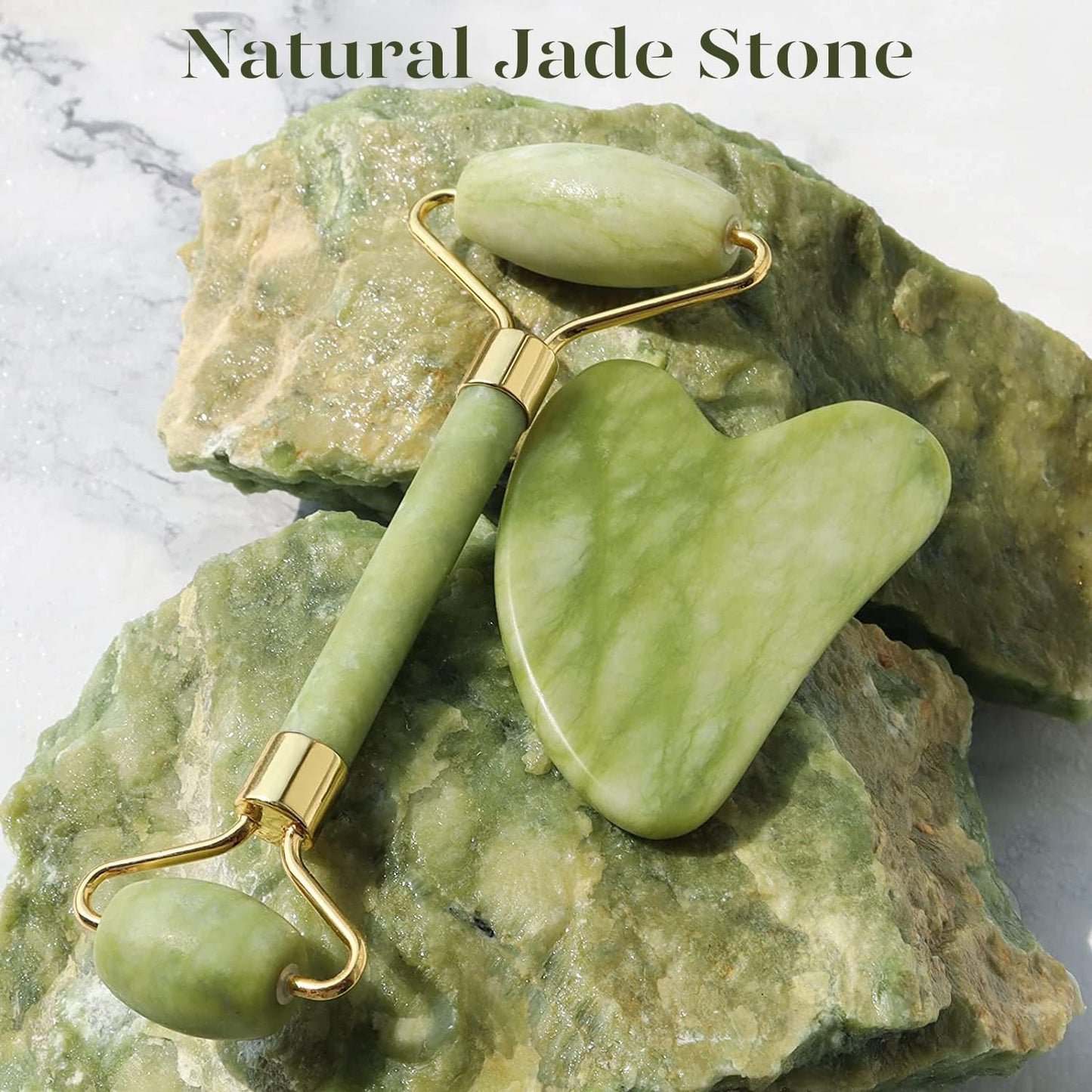 Gua Sha Set met Jade Roller voor Gezichtsmassage
