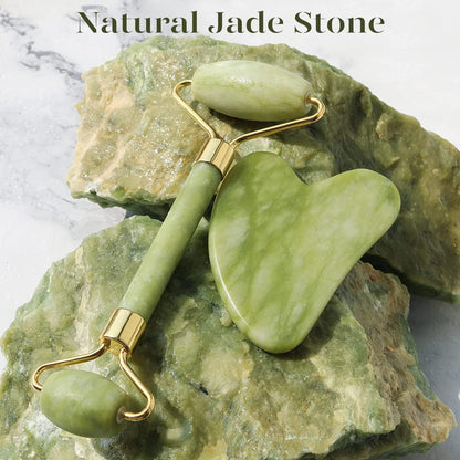 Gua Sha Set met Jade Roller voor Gezichtsmassage