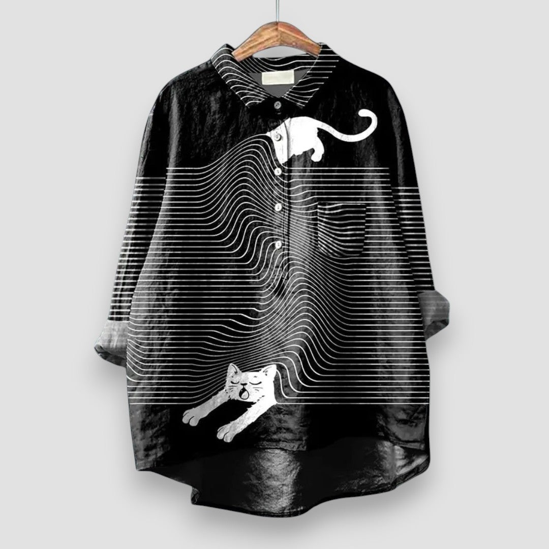 Dames Blouse Met Print Comfortabele Pasvorm