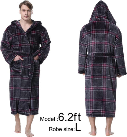 Heren Badjas met Capuchon Luxe Zacht Grijs