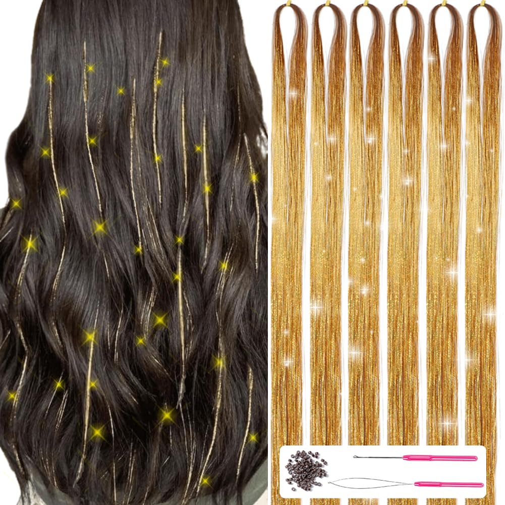 Haar Tinsel Kit Glitter Strengen voor Feestelijke Haarversiering - Mode Vibes