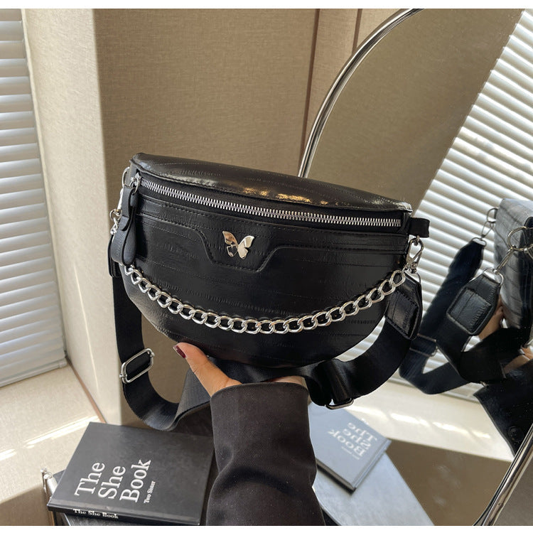 Dames Crossbody Tas met Ketting Detail Hippe Stijl