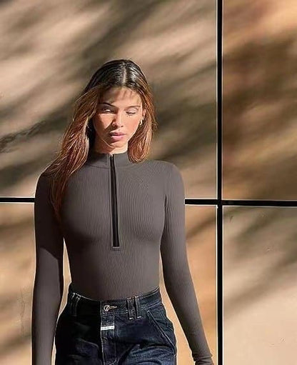 Livia Bodysuit met Rits voor Stijlvolle Vrouwen