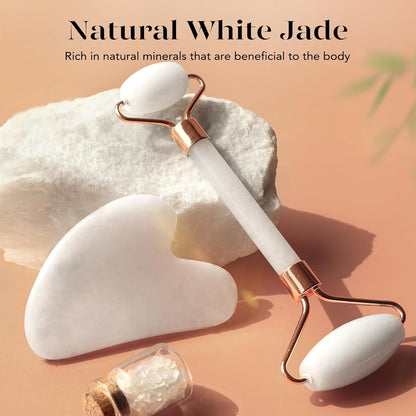 Gua Sha Set met Jade Roller voor Gezichtsmassage