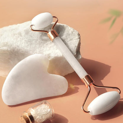 Gua Sha Set met Jade Roller voor Gezichtsmassage