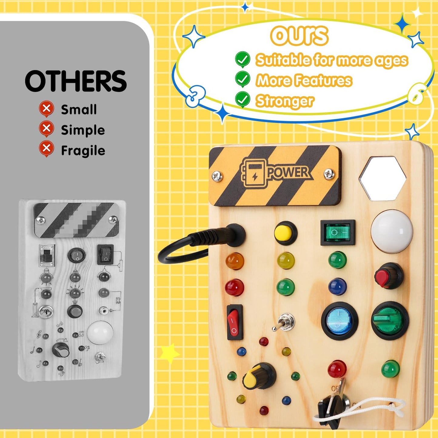 Montessori Prikbord met LED Verlichting voor Peuters