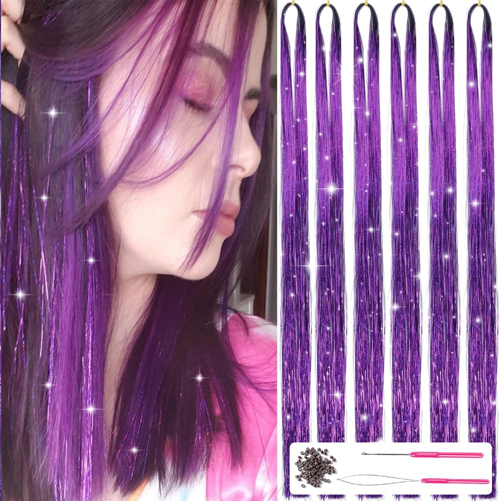 Haar Tinsel Kit Glitter Strengen voor Feestelijke Haarversiering