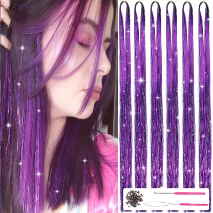 Haar Tinsel Kit Glitter Strengen voor Feestelijke Haarversiering