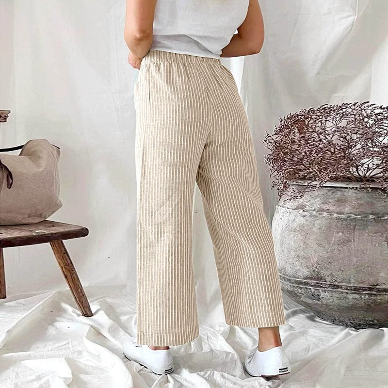 Linnen Broek Dames Comfortabele Zomerbroek