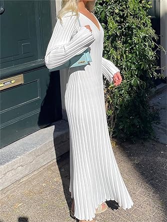 Midi-jurk Lange Mouwen Zomerjurk Vrouw
