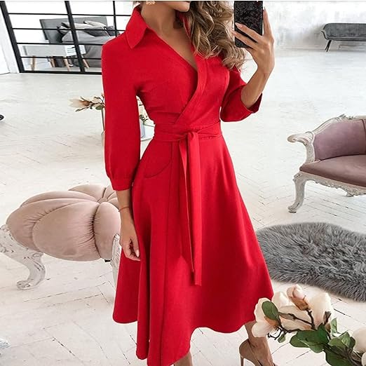 Vrouwelijke Lange Mouwen Jurk Elegant Modieus