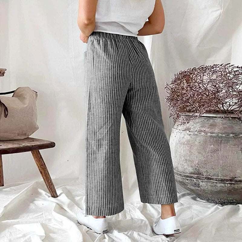 Linnen Broek Dames Comfortabele Zomerbroek