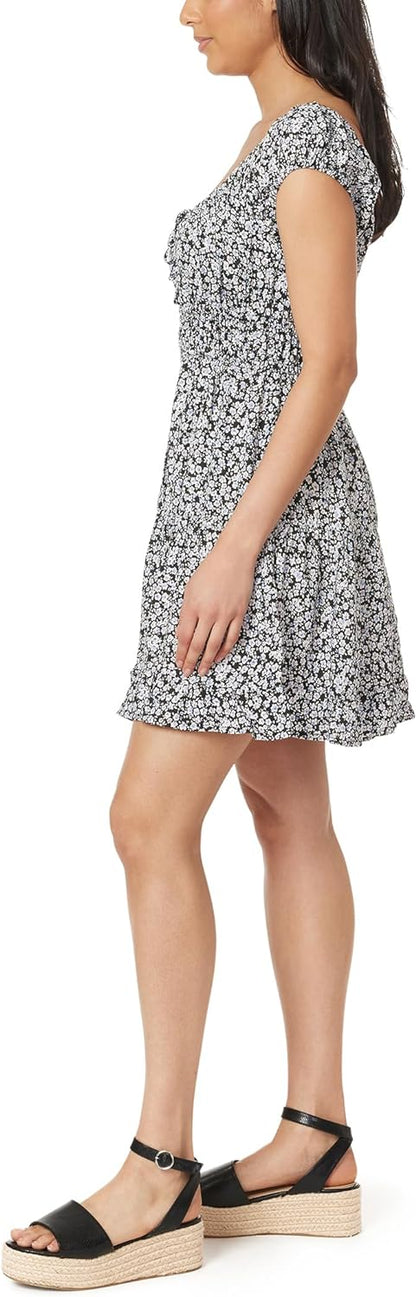 Bloemenveld Nikki Rayon Challis Prairie Mini Jurk voor Vrouwen