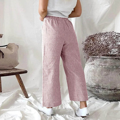 Linnen Broek Dames Comfortabele Zomerbroek
