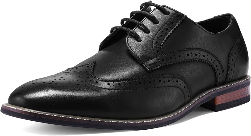 Herenschoenen Wingtip Klassiek Leer Zwart