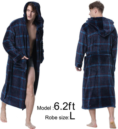 Heren Badjas met Capuchon Luxe Zacht Grijs