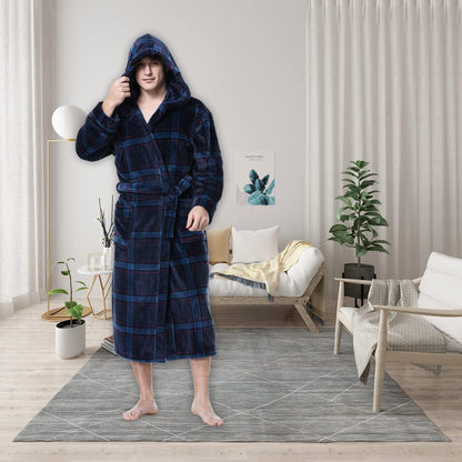 Heren Badjas met Capuchon Luxe Zacht Grijs