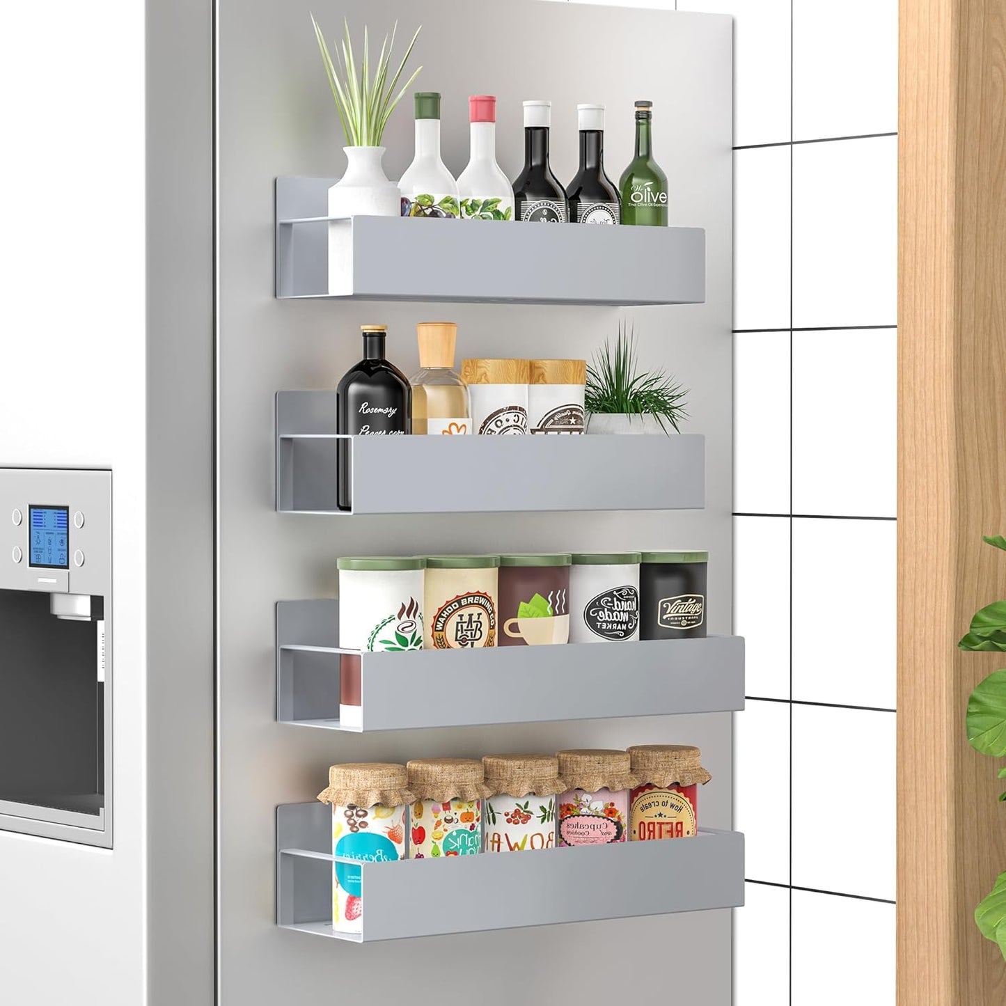 Magnetische Kruidenrek Set van 4 Stuks voor Keuken