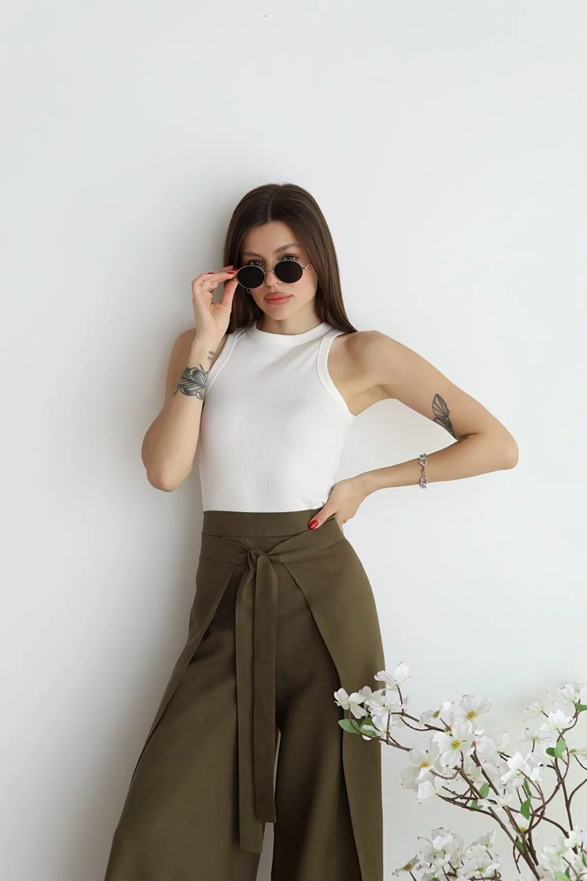 Adelina | Pantaloni larghi in lino