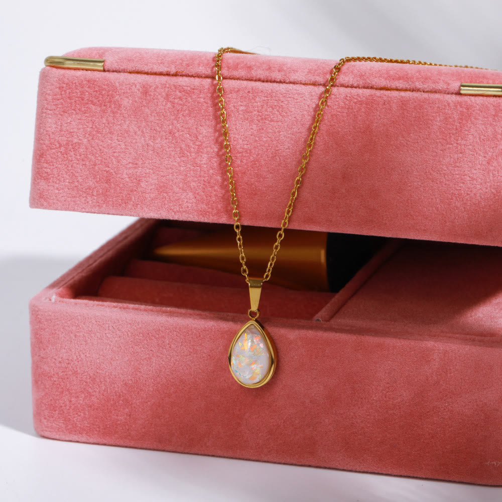 Opaal Hanger Ketting Natuurlijke Steen 18K Goud