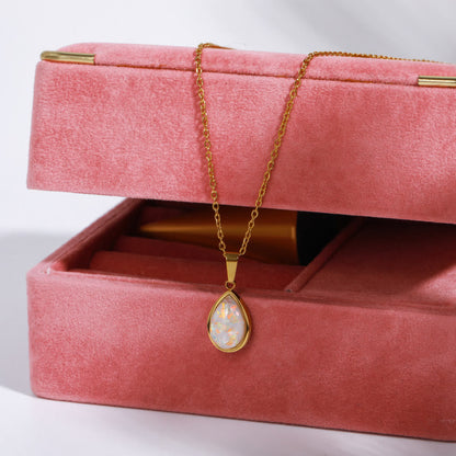 Opaal Hanger Ketting Natuurlijke Steen 18K Goud