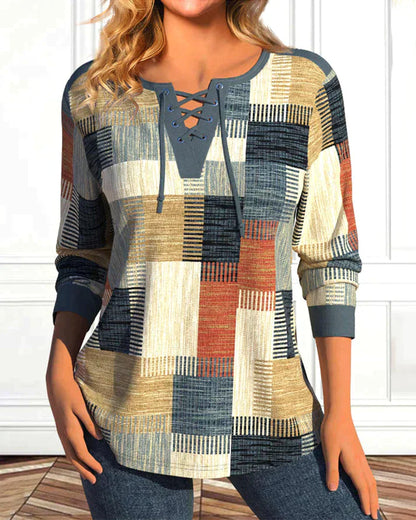 Vrouwelijke Top met Geometrische Print - Mode Vibes
