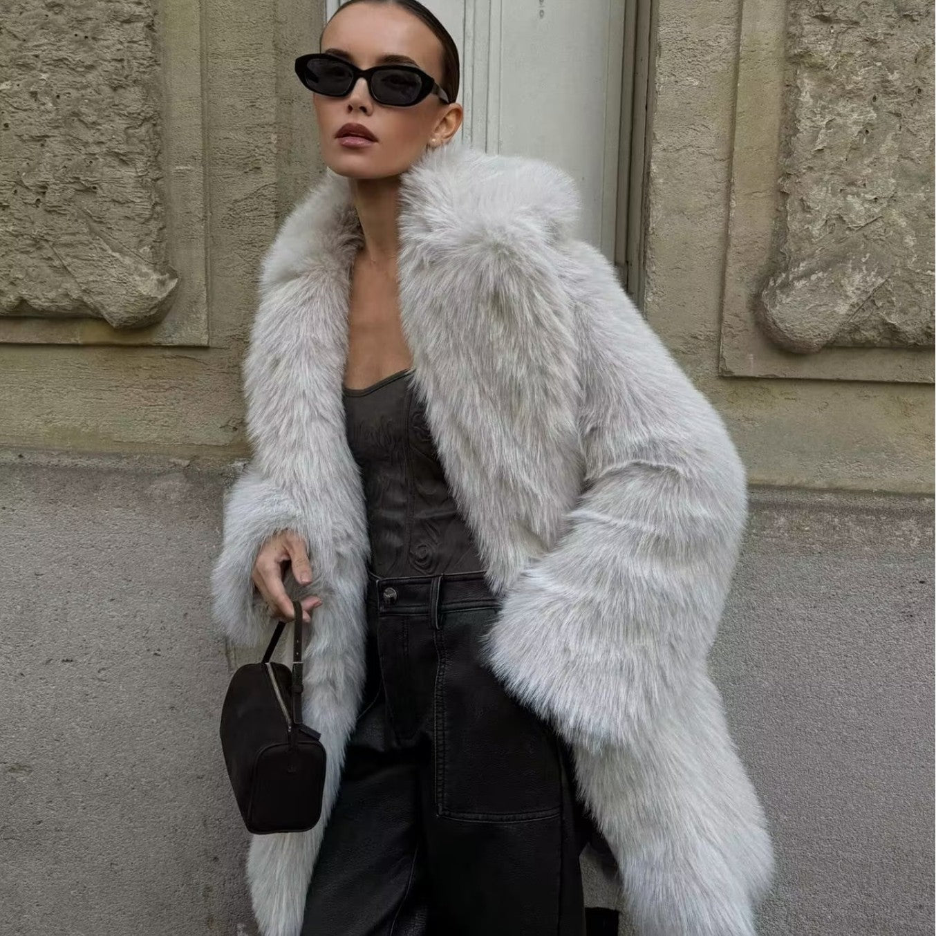 Dames Faux Fur Jas Luxe Stijlvol Elegante Uiterlijk