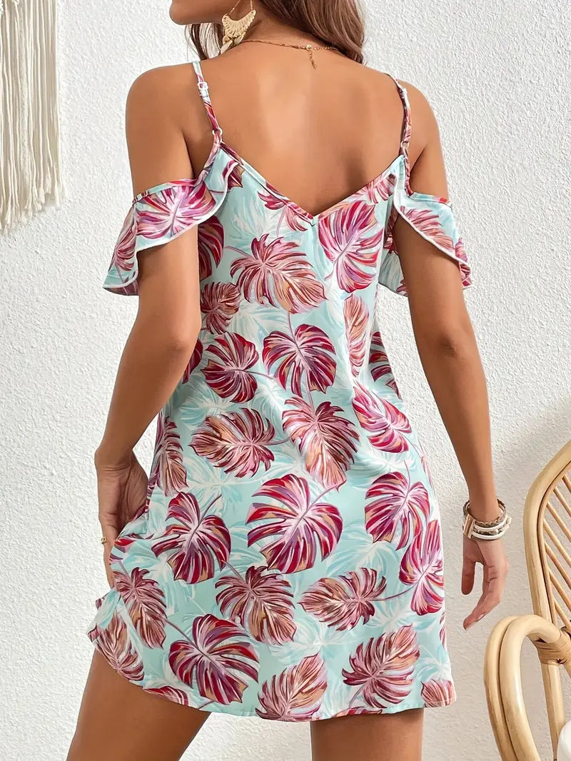 Bloemenjurk Off-the-shoulder Zomerjurk Vrouw
