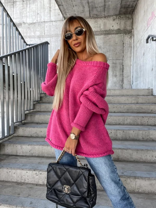 Dames Gebreide Off-shoulder Trui Stijlvol Elegante Rona