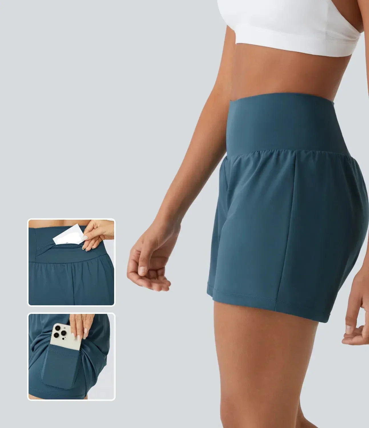 Mira Yoga Shorts – 2-in-1 Ontwerp, Hoge Taille, Ademend Materiaal-5