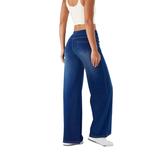 Dames Denim Broek Wijd Model met Stretch