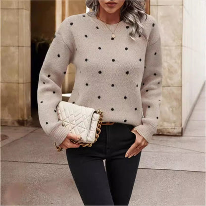 Dames Gebreide Trui met Polkadots Stijlvolle Trendy Look