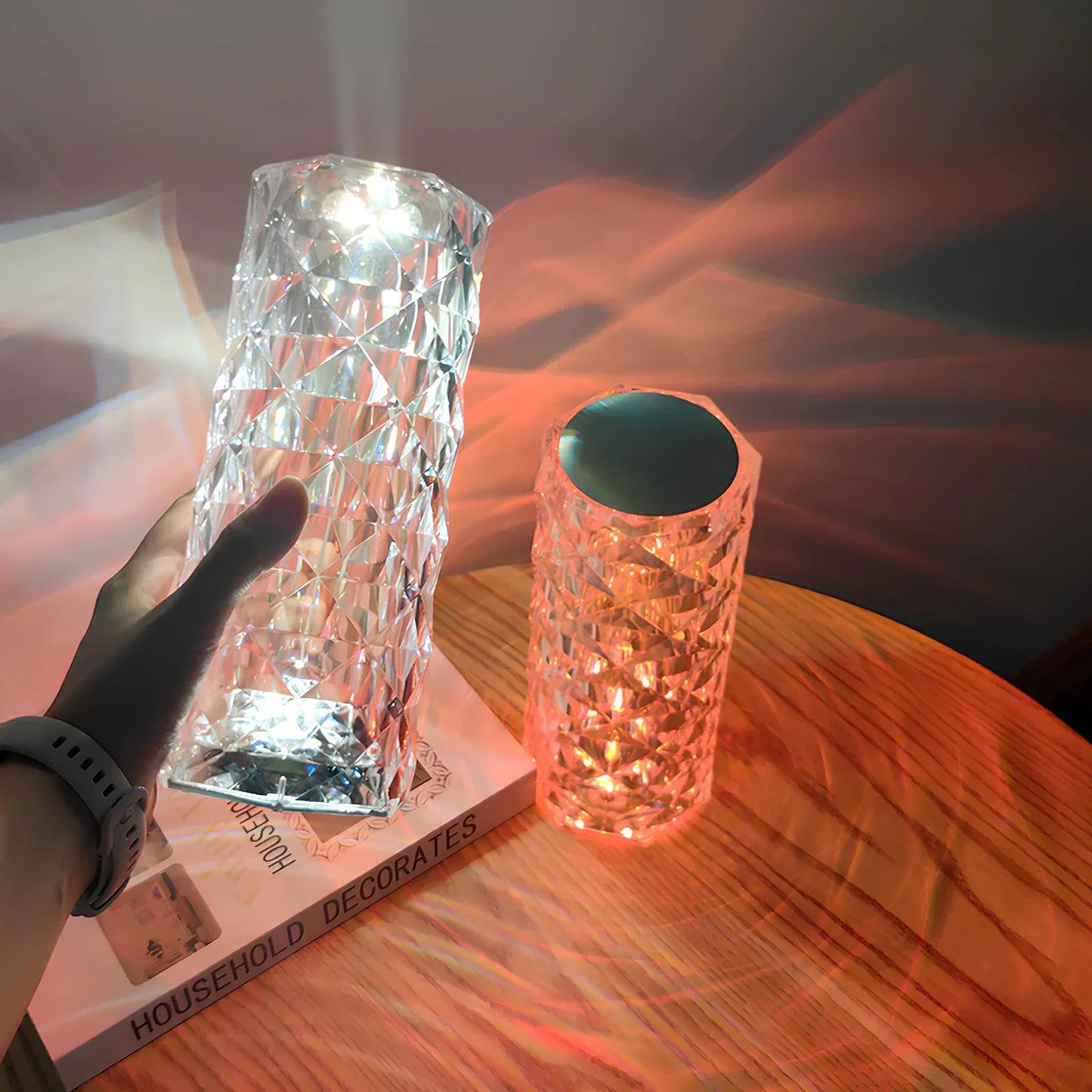 Tafellamp met Touchbediening en Kristallen Details