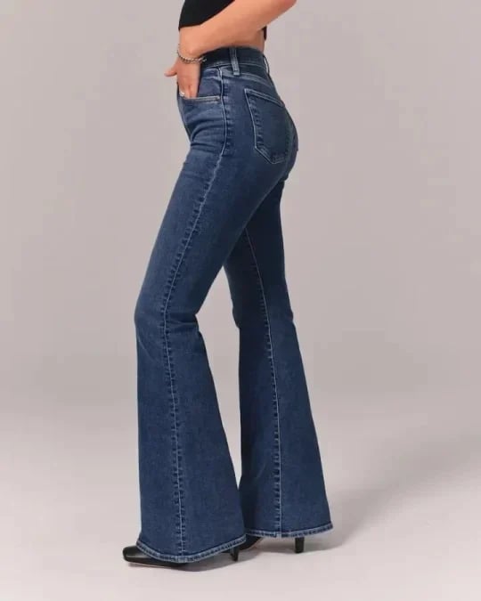 Hoge Taille Flared Jeans Comfortabel Katoen Elasthaan
