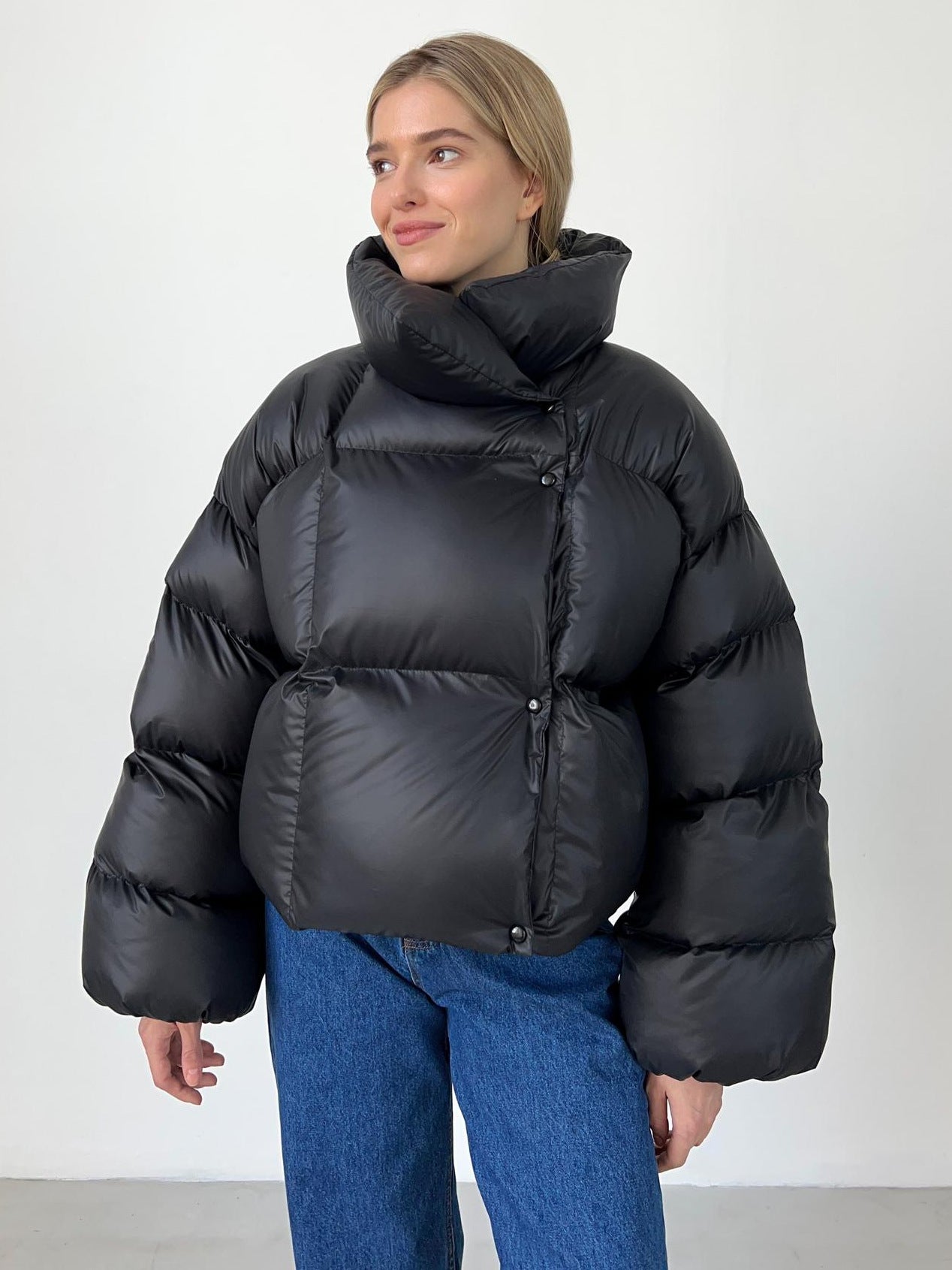 Dames Puffer Jas Kort Moderne Stijl