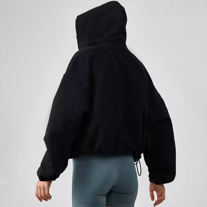 Dames Sportieve Hoodie Oversized met Rits en Kap