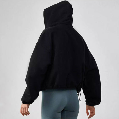 Dames Sportieve Hoodie Oversized met Rits en Kap