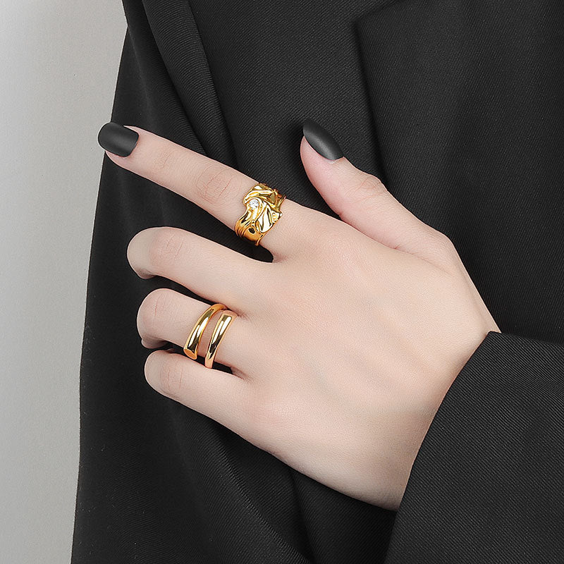 Dames Geometrische Open Ring Minimalistisch Zilver - Mode Vibes